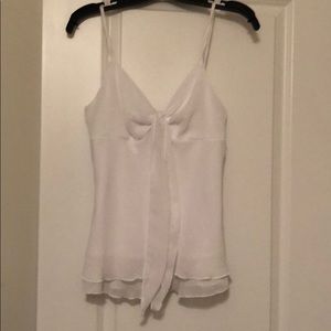 IZ Byer White Bow Scarf Tank